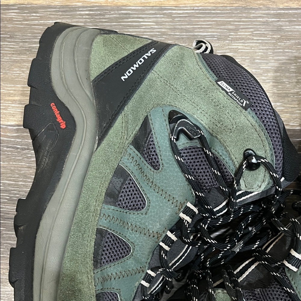 Salomon Men's Black and Green Athletic Shoes - Picture 3 of 16